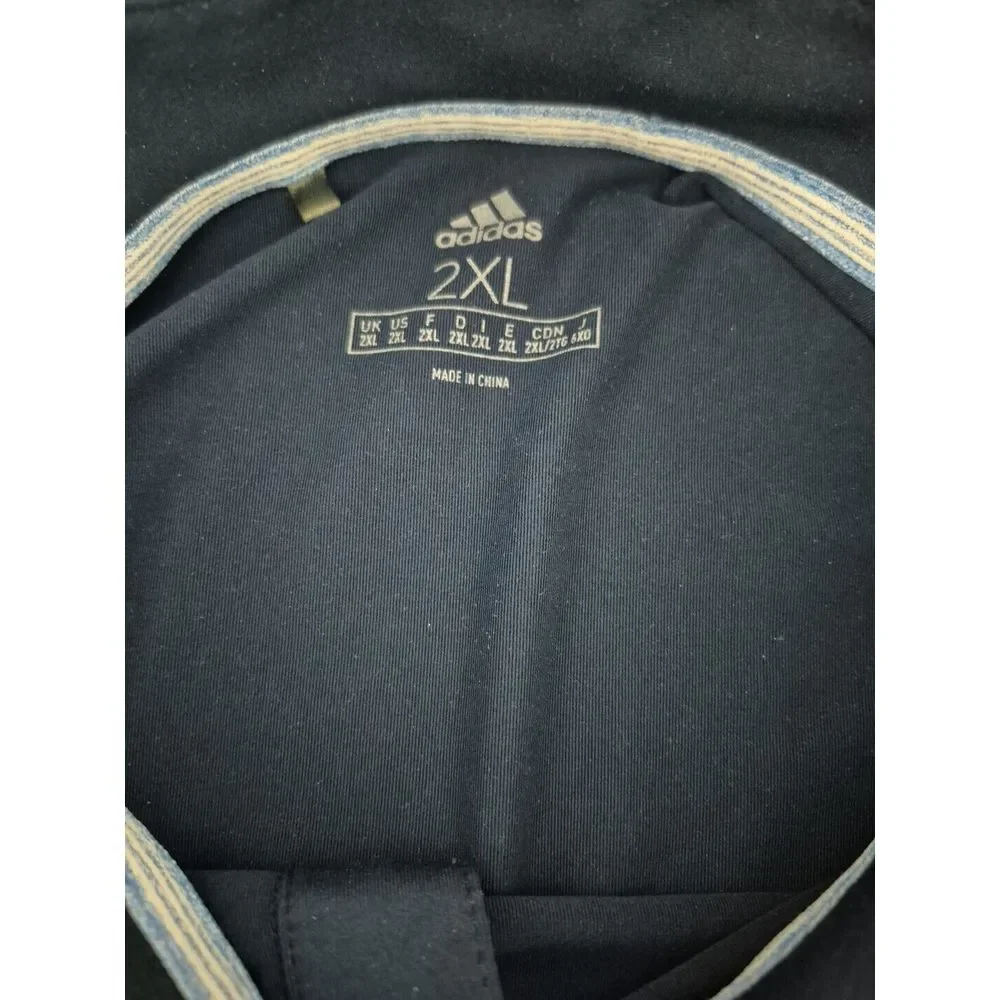Adidas Polo Mens 2XL Blue Color‎ Block Performance Golf Short Sleeve No Mat Tag